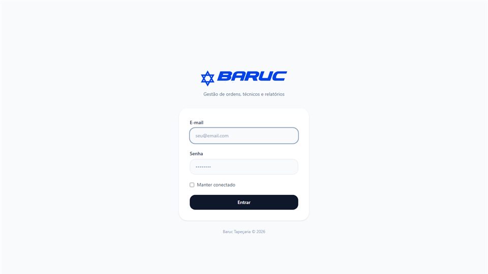 Página inicial do projeto Baruc Tapeçaria