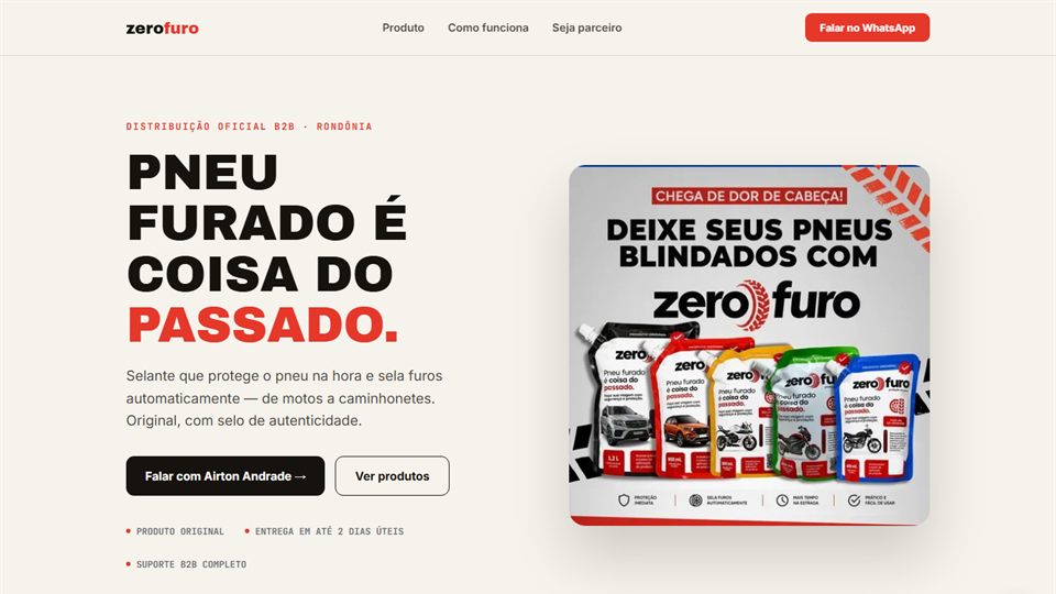 Página inicial do projeto Zero Furo